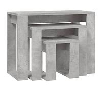 vidaXL Tables Gigognes 3 pcs Tables d'Appoint Tables Basses Tables de Canapé Bouts de Canapé Salle de Séjour Salon Gris Béton Bois d'Ingénierie