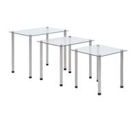 vidaXL Tables gigognes 249528 3 pièces transparentes en verre trempé