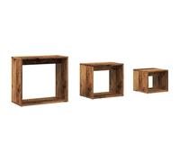 vidaXL Tables gigognes 3 pcs Vieux bois en bois d'ingénierie Marron
