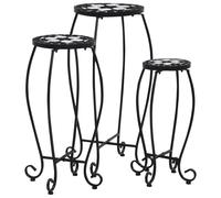 vidaXL Tables mosaïque 3 pcs noir et blanc Céramique 46703