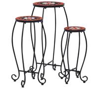 vidaXL Tables mosaïque 3 pcs Terre cuite et blanc Céramique