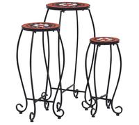 vidaXL Tables mosaïque 3 pcs Terre cuite et blanc Céramique 46704