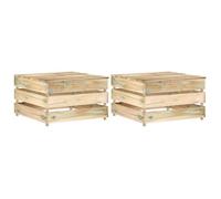 vidaXL Tables palette de jardin 2 pcs Bois de pin imprégné