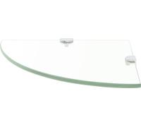 vidaXL Tablette d'angle avec supports chromés Verre transparent 25x25 cm