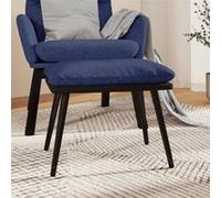 Tabouret 45x29,5x35 cm tissu en similicuir bleu341519