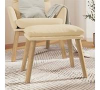vidaXL Tabouret 45x29,5x35 cm velours crèmeblanc341444 Blanc G