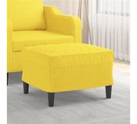 vidaXL Repose-Pied Pouf de Chambre à Coucher Tabouret de Canapé Meuble de Salle de Séjour Maison Intérieur Jaune Clair 60x50x41 cm Tissu
