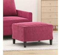 vidaXL Repose-pied 349297 – Velours rouge bordeaux 60×50×41 cm