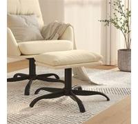 Tabouret 60x60x36 cm tissu crème341569