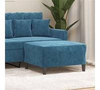 vidaXL Repose-Pied Pouf de Chambre à Coucher Tabouret de Canapé Meuble de Salle de Séjour Maison Intérieur Bleu 70x55x41 cm Velours