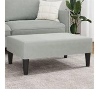 vidaXL Repose-pied en velours Gris clair 77x55x31 cm