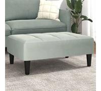 vidaXL Repose-pied velours 77 x 55 x 31 cm gris clair