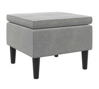 vidaXL Tabouret avec Pieds en Bois Siège Pouf Repose-Pied Tabouret de Canapé Salon Salle de Séjour Chambre à Coucher Intérieur Gris Clair Velours