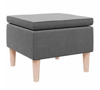 vidaXL Tabouret avec Pieds en Bois Siège Pouf Repose-Pied Tabouret de Canapé Salon Salle de Séjour Chambre à Coucher Intérieur Gris Foncé Tissu