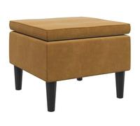 vidaXL Tabouret avec Pieds en Bois Marron Velours