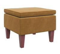 vidaXL Tabouret avec Pieds en Bois Marron Velours