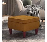 Tabouret avec Pieds en Bois Gris Clair Velours Siège Pouf Repose-pied vidaXL