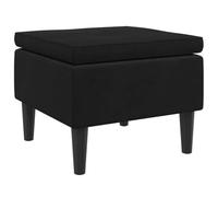 vidaXL Tabouret avec Pieds en Bois Siège Pouf Repose-Pied Tabouret de Canapé Salon Salle de Séjour Chambre à Coucher Intérieur Noir Velours
