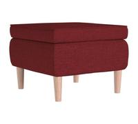 vidaXL Tabouret avec pieds en bois Rouge bordeaux Tissu329449 Rouge G