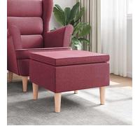 vidaXL Tabouret avec pieds en bois Rouge bordeaux Tissu 329449