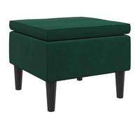 vidaXL Tabouret avec Pieds en Bois Siège Pouf Repose-Pied Tabouret de Canapé Salon Salle de Séjour Chambre à Coucher Intérieur Vert Foncé Velours