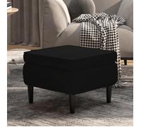 vidaXL Tabouret 329442 — siège pouf velours noir, pieds en bois