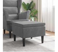 vidaXL Tabouret avec pieds en bois Gris foncé Velours
