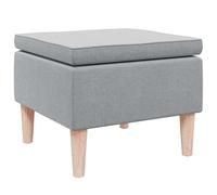 vidaXL Tabouret avec Pieds en Bois Siège Pouf Repose-Pied Tabouret de Canapé Salon Salle de Séjour Chambre à Coucher Intérieur Gris Clair Tissu