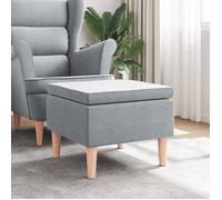 Tabouret avec pieds en bois Gris clair Tissu Gris G