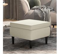 vidaXL Tabouret avec pieds en bois Crème Velours329445 Autre G