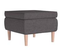 vidaXL Tabouret avec Pieds en Bois Siège Pouf Repose-Pied Tabouret de Canapé Salon Salle de Séjour Chambre à Coucher Intérieur Gris Foncé Tissu