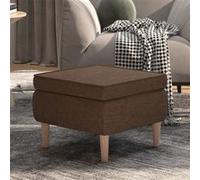 vidaXL Tabouret avec Pieds en Bois Siège Pouf Repose-pied Tabouret de Canapé Salon Salle de Séjour Chambre à Coucher Intérieur Marron Tissu Marron G