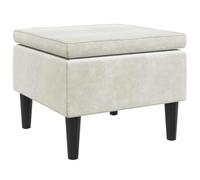 vidaXL Tabouret avec Pieds en Bois Velours crème