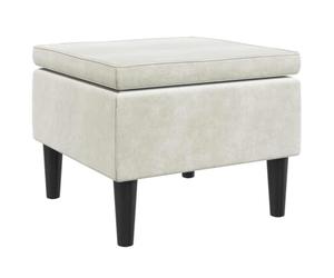 vidaXL Tabouret avec Pieds en Bois Velours crème