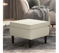 vidaXL Tabouret 329445 – Velours crème avec pieds en bois