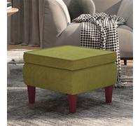 Tabouret avec Pieds en Bois Gris Clair Velours Siège Pouf Repose-pied vidaXL