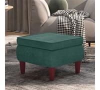 Tabouret avec Pieds en Bois Gris Clair Velours Siège Pouf Repose-pied vidaXL