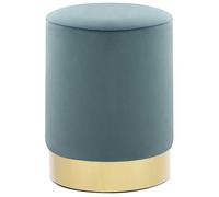 vidaXL Tabouret Repose-pied Velours Bleu clair et doré 28 x 36 cm