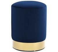 vidaXL Tabouret Bleu et doré Velours249833 Bleu G