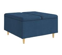 vidaXL Tabouret bouton avec coussin Bleu 80 x 80 x 45 cm tissu