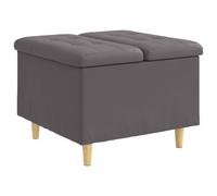 vidaXL Tabouret bouton avec coussin Gris 60 x 60 x 45 cm Simili cuir