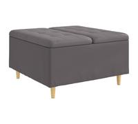vidaXL Tabouret bouton avec coussin Gris 80 x 80 x 45 cm Simili cuir