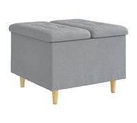 vidaXL Tabouret bouton avec coussin Gris clair 60 x 60 x 45 cm tissu