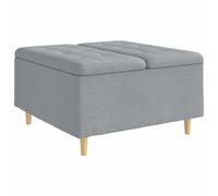 vidaXL Tabouret bouton avec coussin Gris clair 80 x 80 x 45 cm tissu