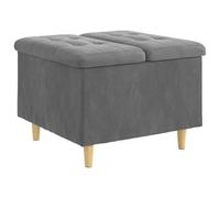 vidaXL Tabouret bouton avec coussin Gris foncé 60 x 60 x 45 cm Velours