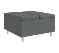 vidaXL Tabouret bouton avec coussin Gris foncé 80 x 80 x 45 cm tissu