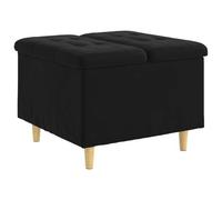 vidaXL Tabouret bouton avec coussin Noir 60 x 60 x 45 cm Velours