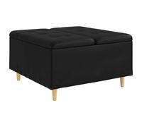vidaXL Tabouret bouton avec coussin Noir 80 x 80 x 45 cm Simili cuir