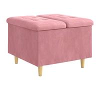 vidaXL Tabouret bouton avec coussin Rose 60 x 60 x 45 cm Velours