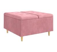 vidaXL Tabouret bouton avec coussin Rose 80 x 80 x 45 cm Velours